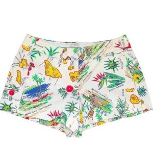 J. Crew Chino City Fit Hawaiian Short Shorts Sz 2 Novelty Map Fun Island print